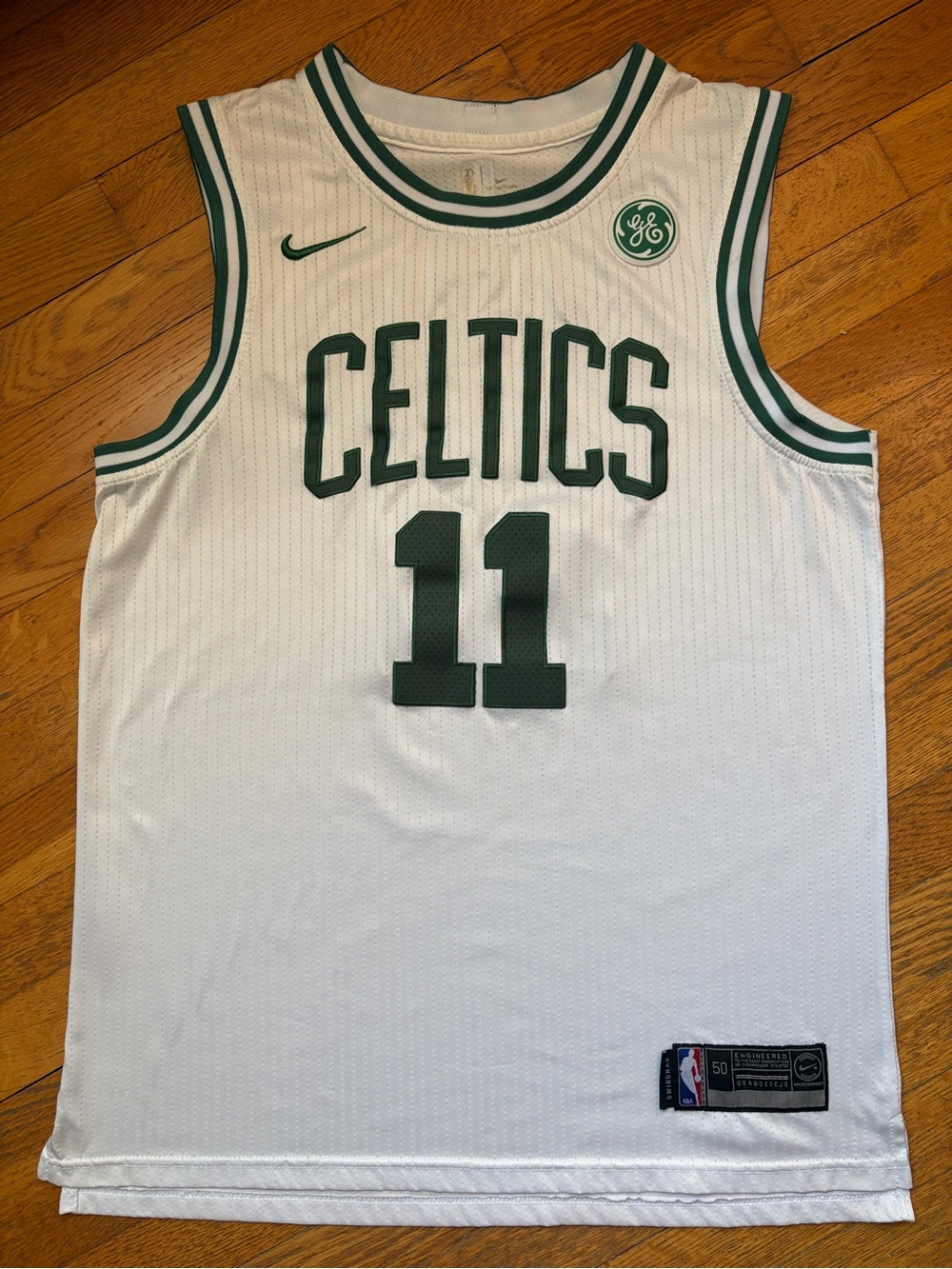 NIKE NBA White & Green Celtics #11 Basketball Jersey